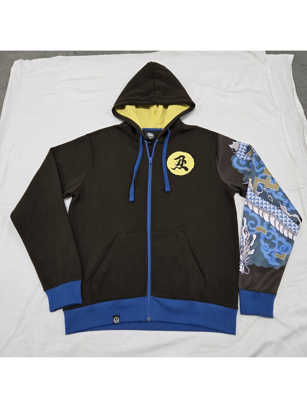 EUC Size LARGE Adults J!NX Overwatch Hanzo Ultimate Zip Hoodie 2 Sided 2019 RARE